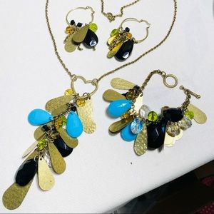 BOHEMIAN jewelry set necklace/bracelet/earrings